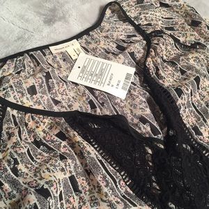 Anthropologie black lace boho top